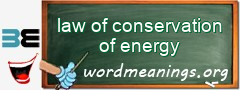 WordMeaning blackboard for law of conservation of energy